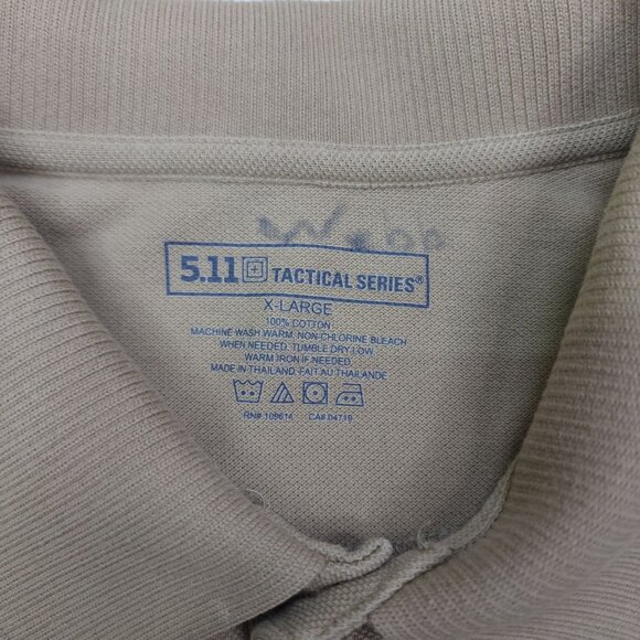 5.11 Tactical Series Long Sleeve Polo Shirt X-Large Beige 100% Cotton - Picture 3 of 5